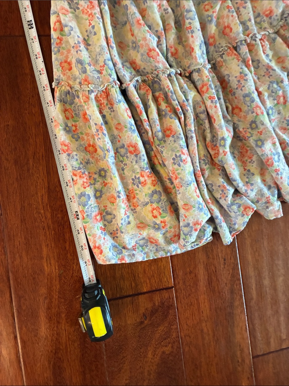 Old Navy Floral Ruffle Maxi Dress in Light Blue & Peach - Picture 6 of 8